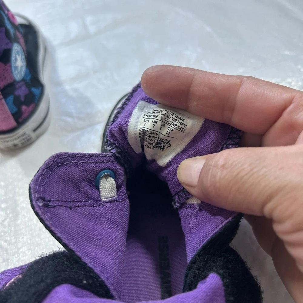 Converse Chuck Taylor All Star Fold Down Stars High Top Toddler Shoes Size7